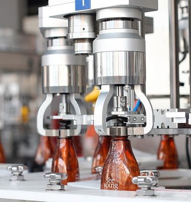 ANIMAL FAMILIER rotatoire automatique de Huituo et machine de capsulage en verre avec l'unscrambler de chapeau