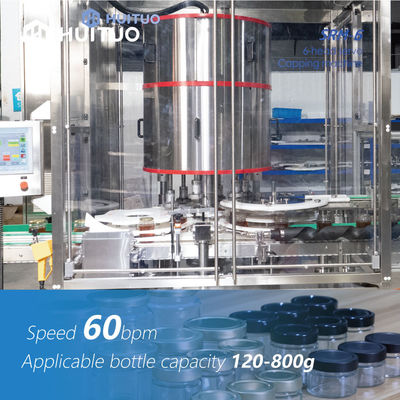 Machine de capsulage rotatoire servo 6 60bpm principaux automatiques de Honey Syrup Glass Jar Bottle