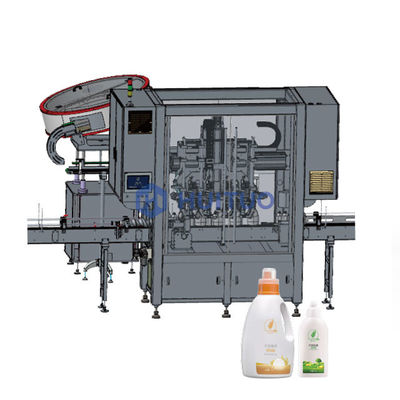 Machine de capsulage servo de bouteille linéaire automatique de vis avec l'ascenseur et la trieuse de chapeau