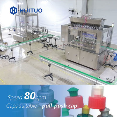 Machine de capsulage de remplissage de bouteilles rotatoire automatique pour le soin personnel Flip Top
