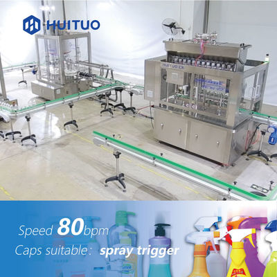 Machine de capsulage de déclencheur de remplissage de bouteilles automatique de jet pour des produits de soins à domicile