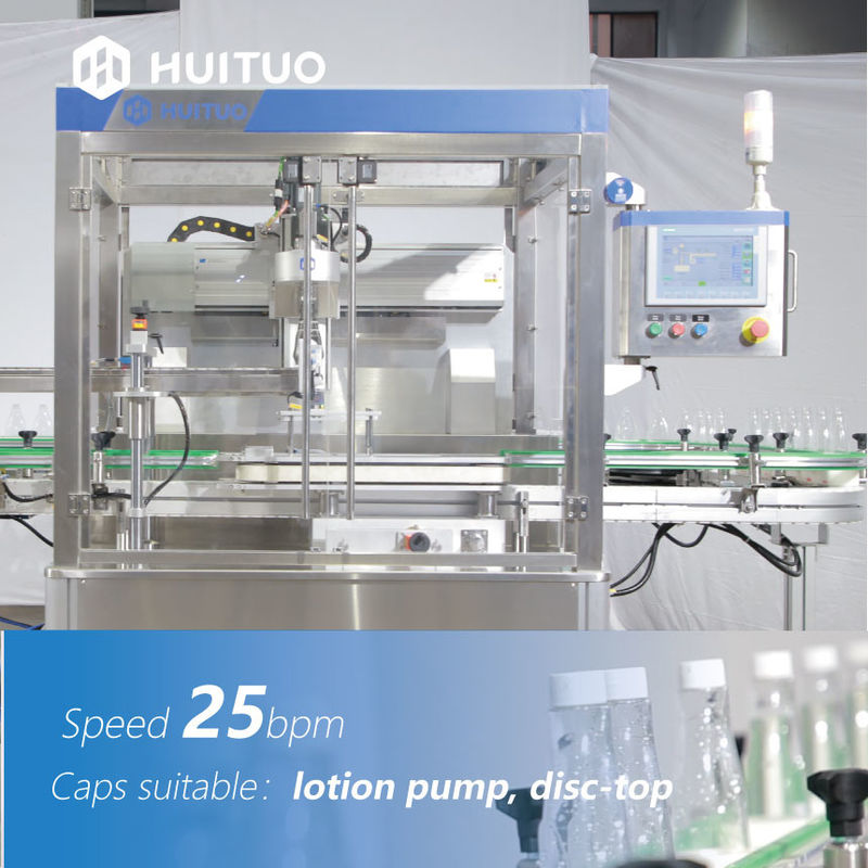 Machine de capsulage servo de bouteille linéaire automatique de vis avec l'ascenseur et la trieuse de chapeau